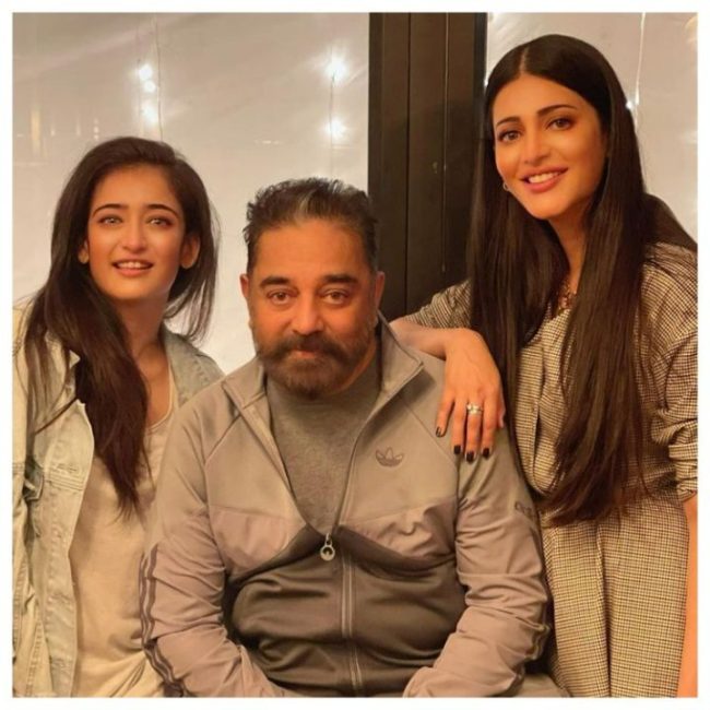 பத்தலை பத்தலை பாடலுக்கு வெறித்தனமாக ஆட்டம் போட்ட கமல்ஹாசன் மகள்கள்... 2